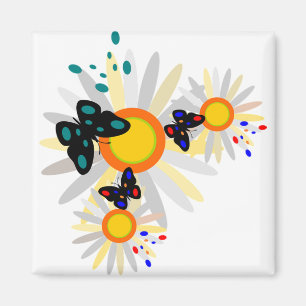 Butterflies and Daisies Magnet