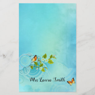 Butterflies and Daisies Stationery