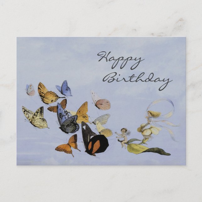Butterflies and Fairies ~ Postcard / Birthday (Front)