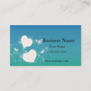 Butterflies and Floating Hearts on Abstract Swirls Business Card