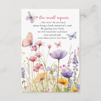 Butterflies and Flowers Book Request Insert Card