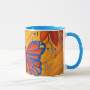 butterflies and flowers ceramic mug