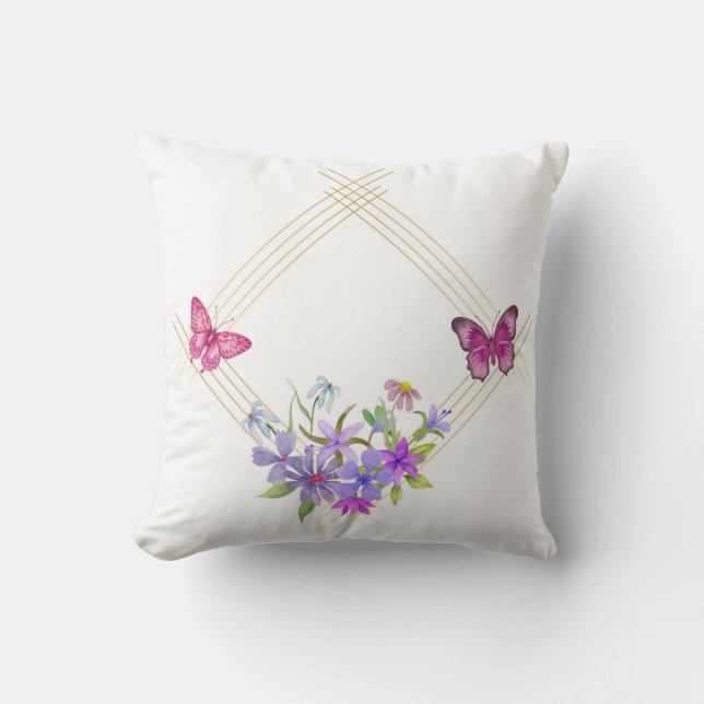 Butterflies and Flowers  Cushion (Front)