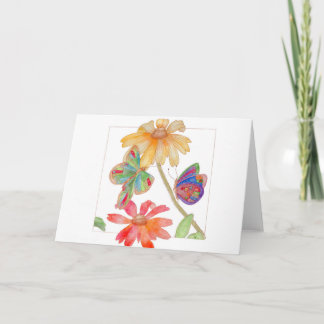 Butterflies and flowers greeting card