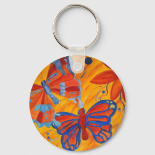 butterflies and flowers keychain