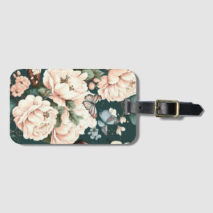 Butterflies and flowers luggage tag