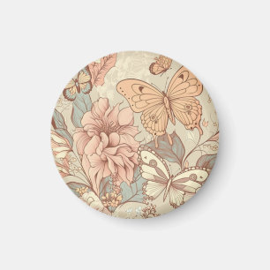 Butterflies and flowers magnet