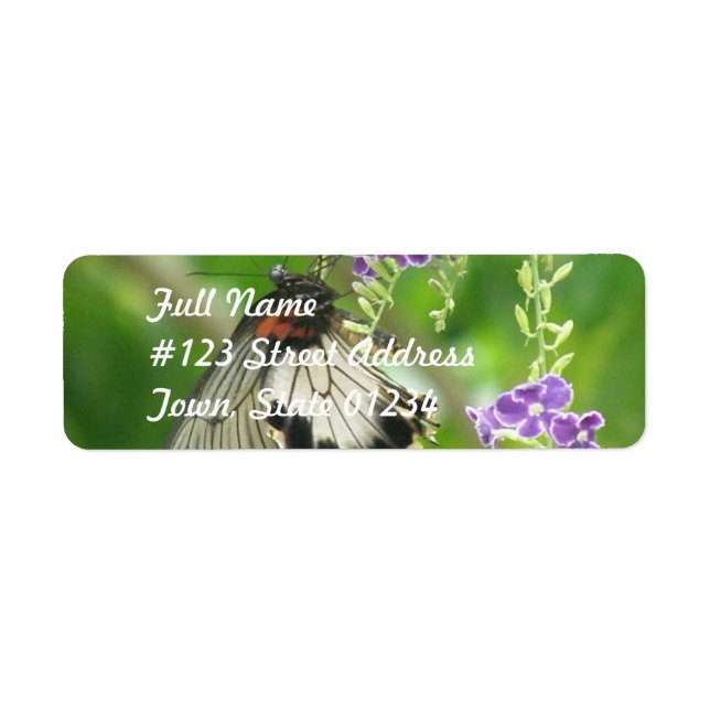 Butterflies and Flowers Mailing Label Return Address Label (Front)