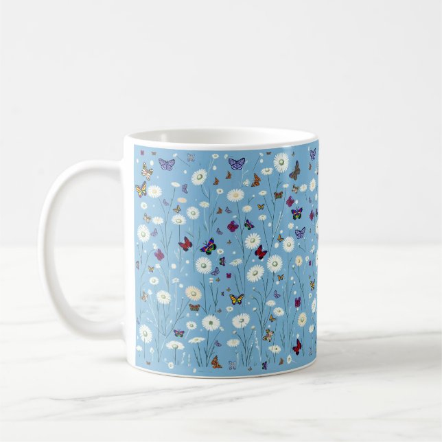 Butterflies and flowers mug (Left)