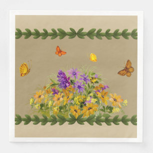 Butterflies and Flowers Napkin