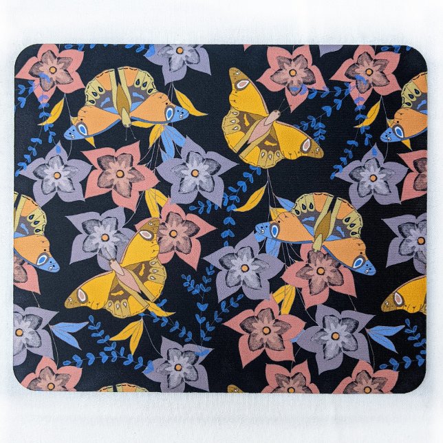 Butterflies and Flowers Night Mouse Pad (Creator Uploaded)