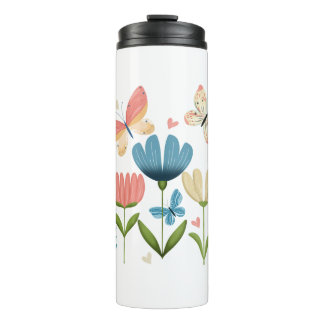 Butterflies and Flowers  Thermal Tumbler
