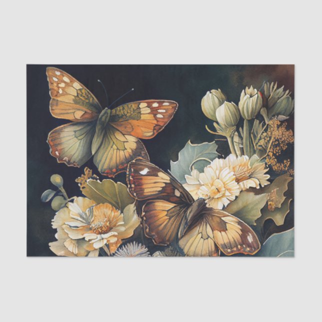 Butterflies and Flowers Tissue Paper (Front)