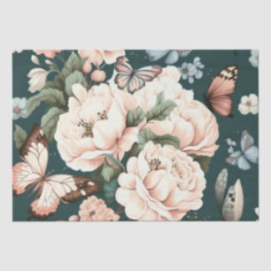 Butterflies and flowers tissue paper