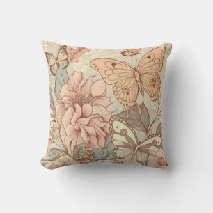 Butterflies and flowers tissue paper cushion