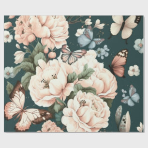 Butterflies and flowers wrapping paper