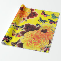 Butterflies and FLOWERS Wrapping Paper