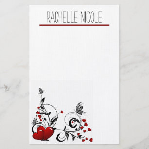 Butterflies and Hearts Personalised Stationery