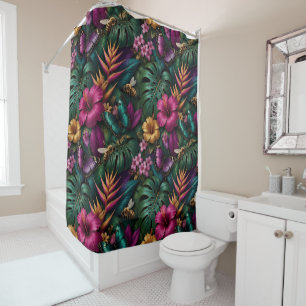 Butterflies and Honey Bees Jungle Dreams Shower Curtain