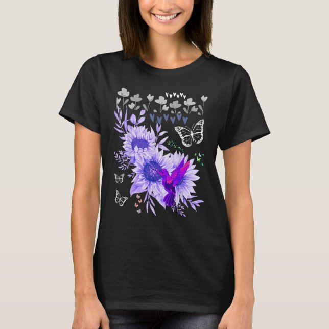 Butterflies And Hummingbirds Find The Garden Butte T-Shirt (Front)