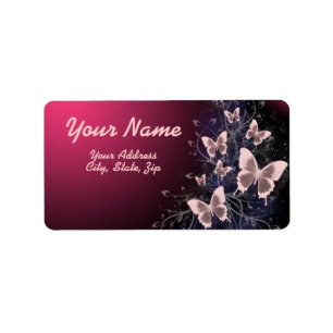 Butterflies and Leaves Label