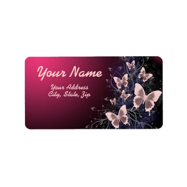 Butterflies and Leaves Label (Front)