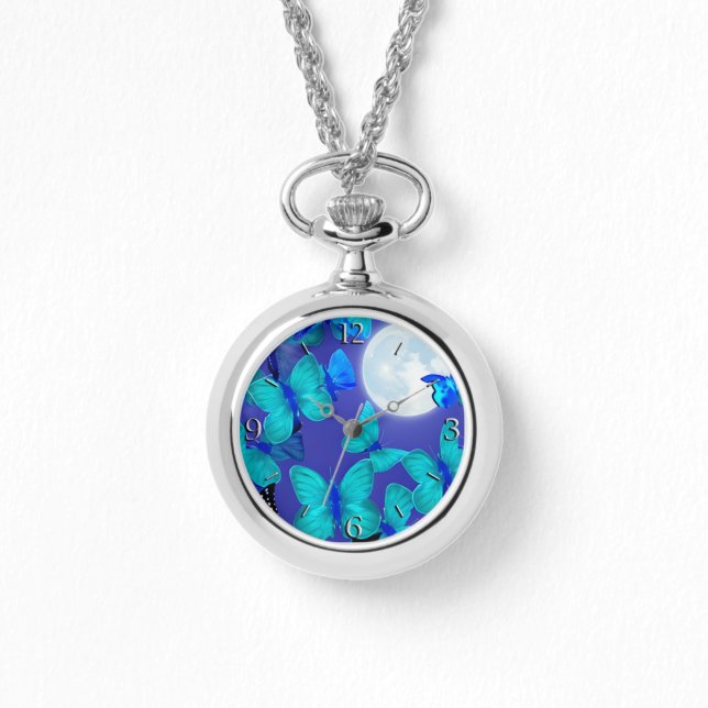 Butterflies and Moths in a Deep Blue Moonlit Sky Watch (Front)