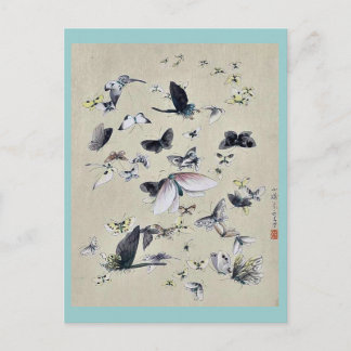Butterflies and moths Ukiyoe Postcard