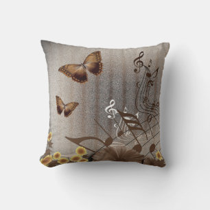 Butterflies and Music Notes Cushion
