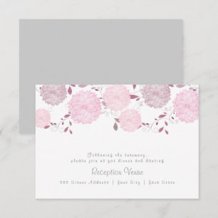 Butterflies and Pink Chrysanthemums Reception Invitation