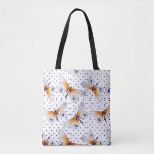 Butterflies And Polka Dot Tote Bag