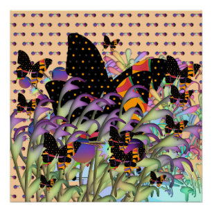 Butterflies And Purple Lenses Novelty Poster