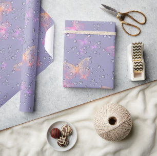 Butterflies and Raindrops Wrapping Paper