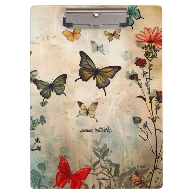 Butterflies and Red Heart Clipboard (Front)