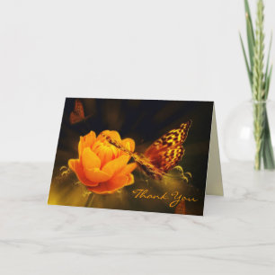 Butterflies and Rose Thank You Card