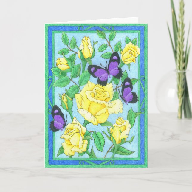 Butterflies and Roses Card (Front)