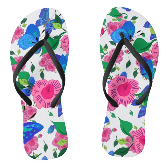 Butterflies and Roses Thongs (Footbed)