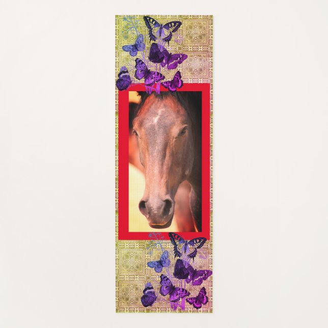 BUTTERFLIES AND WILD HORSE OF UTAH YOGA MAT (Front)