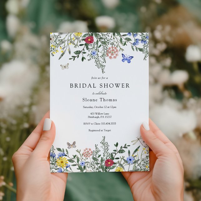 Butterflies and Wildflowers Bridal Shower  Invitation (Creator Uploaded)