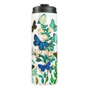 Butterflies and Wildflowers Vintage Botanical Thermal Tumbler