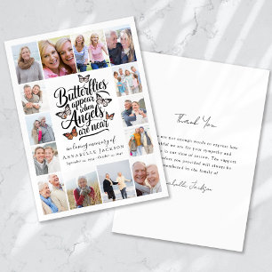 Butterflies Angels Collage Photo Thank You Card