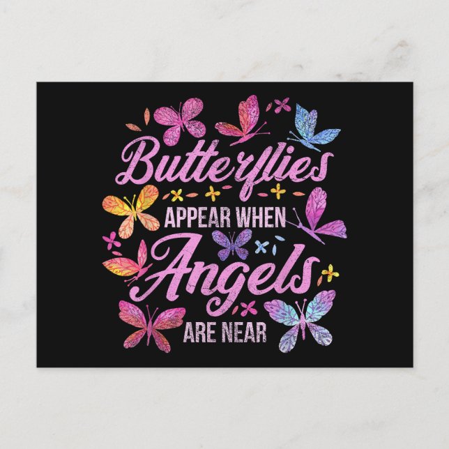 Butterflies Appear When Angels Are Near Butterfly Holiday Postcard (Front)