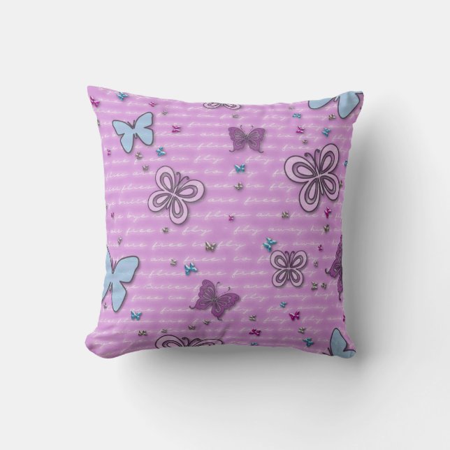 Butterflies are Free to Fly Throw PIllow (Front)