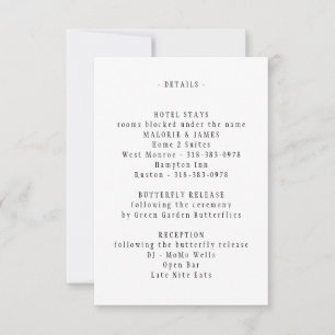 Butterflies Around Wedding enclosure card