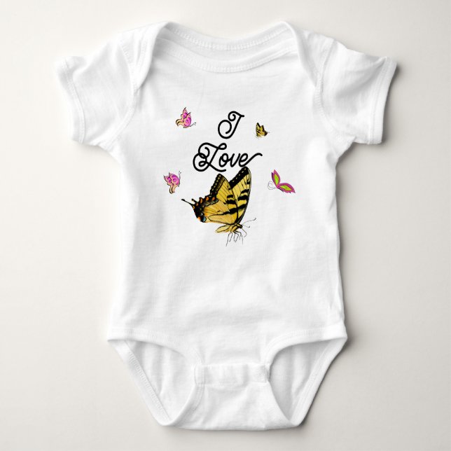 Butterflies  baby bodysuit (Front)