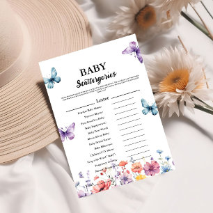 Butterflies baby scattergories baby shower game