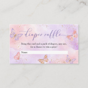 Butterflies Baby Shower Diaper Raffle  Enclosure Card