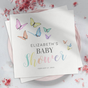Butterflies Baby Shower Party Napkin