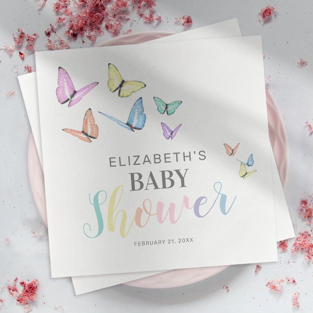 Butterflies Baby Shower Party Napkin (Creator Uploaded)