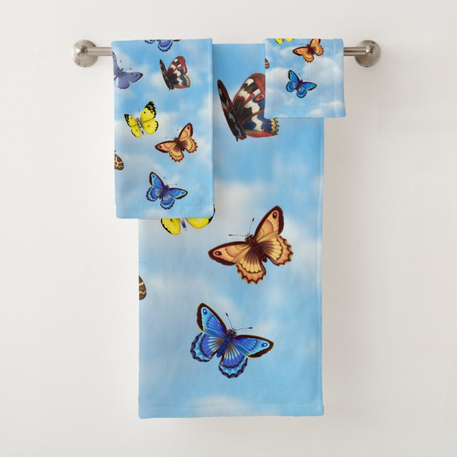 Butterflies Bath Towel Set (Insitu)
